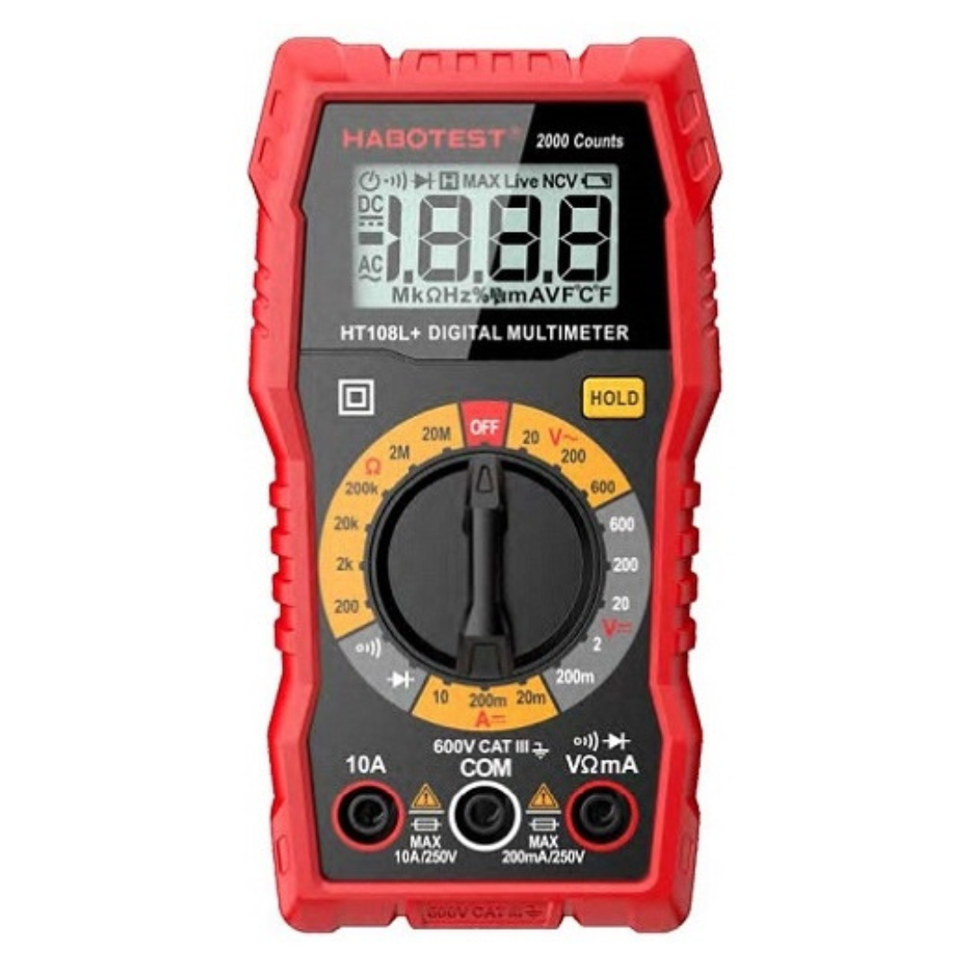 Multimetrs, DC600V/10A, AC600V, HT108L, HABOTEST