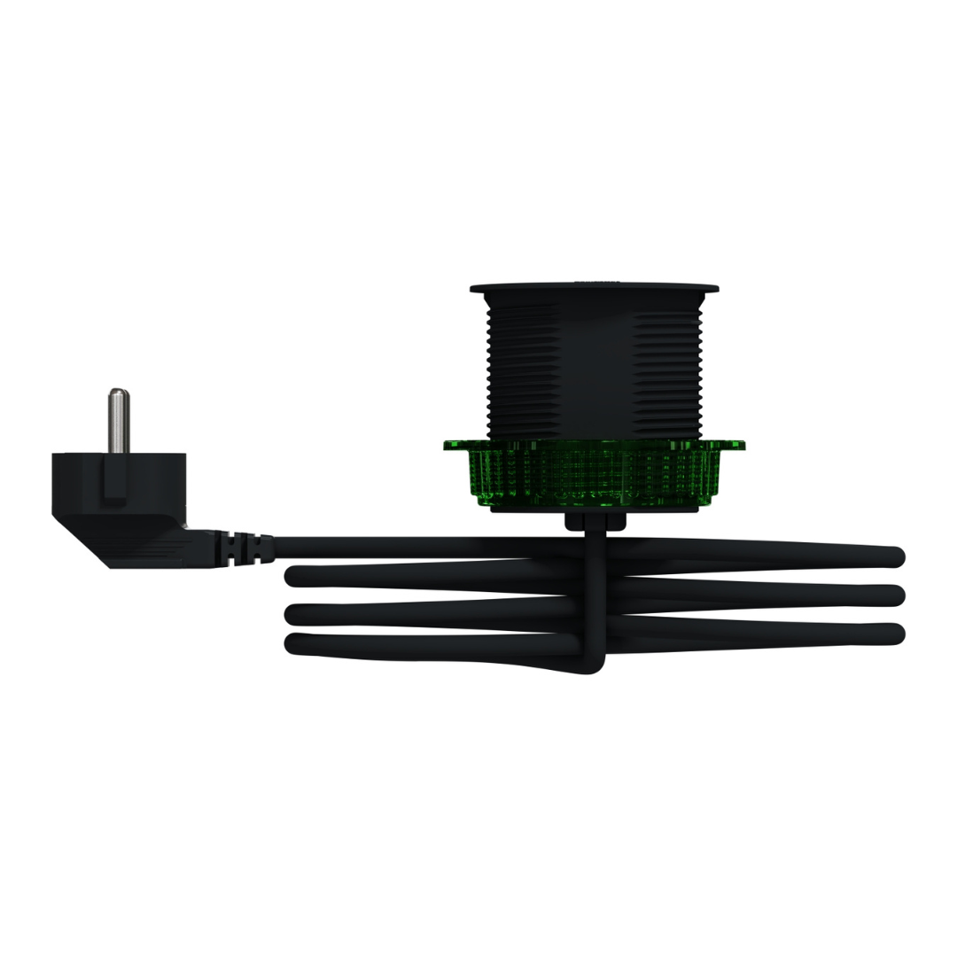 Galdā iebuvējama kontaktligzda ar USB lādētēju (60 mm caurumā), antracīts, 16A, USB - A tips 3.1A, INS44005, Unica sistēma+, Schneider Electric