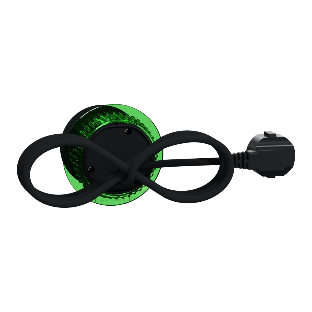 Galdā iebuvējama kontaktligzda ar USB lādētēju (60 mm caurumā), antracīts, 16A, USB - A tips 3.1A, INS44005, Unica sistēma+, Schneider Electric