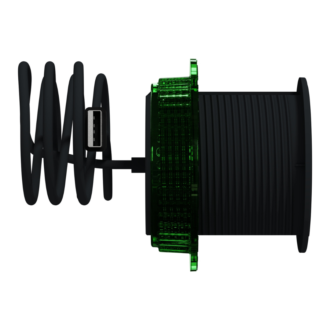 Galdā iebuvējams bezvadu lādētājs 5W (60 mm caurumā), melns, ar LED un skaņas indikatoru, INS44010, Unica sistēma+, Schneider Electric