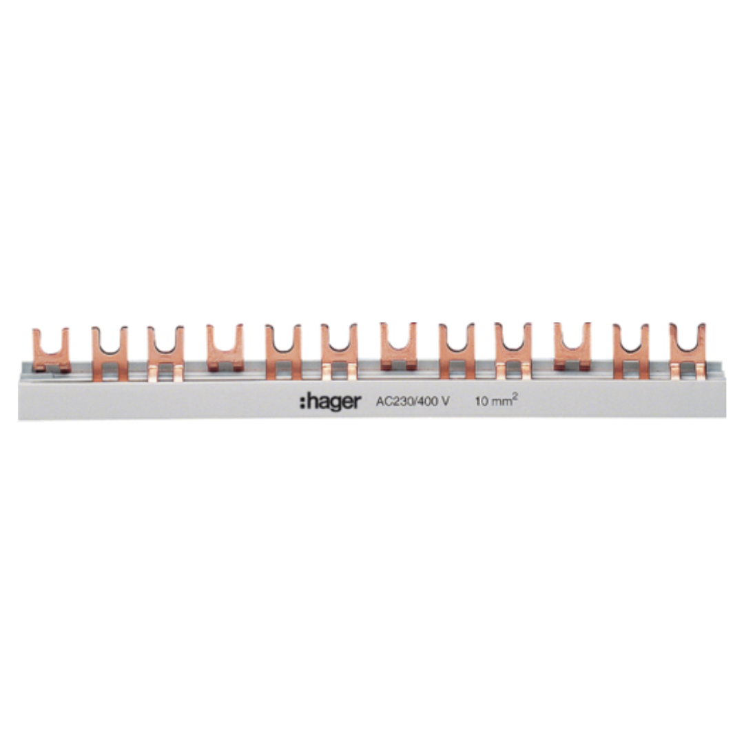 Ķemmes kopne 3P, 10 mm², 57 mod., 1m, 63A, HAGER