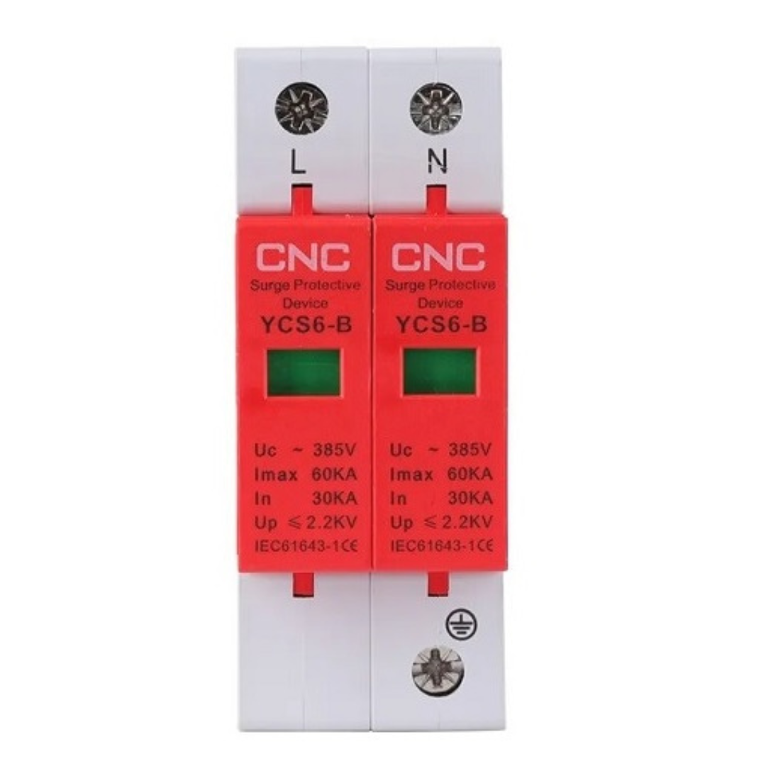 Maiņstrāvas pārsprieguma novadītājs, 2P, B klase, 30-60 kA, 385VAC, CNC
