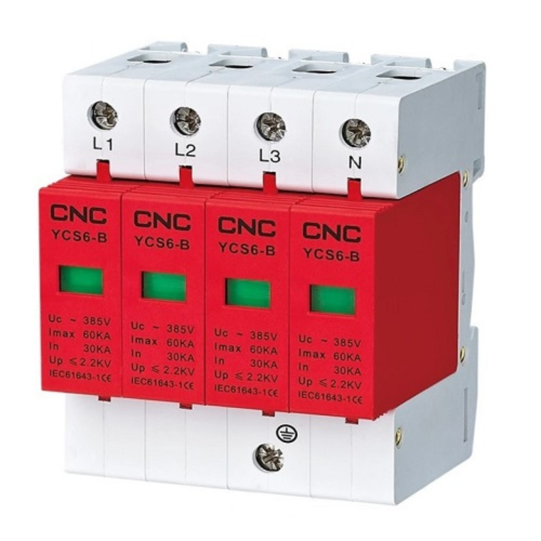 Maiņstrāvas pārsprieguma novadītājs, 4P, B klase, 30-60 kA, 385VAC, CNC