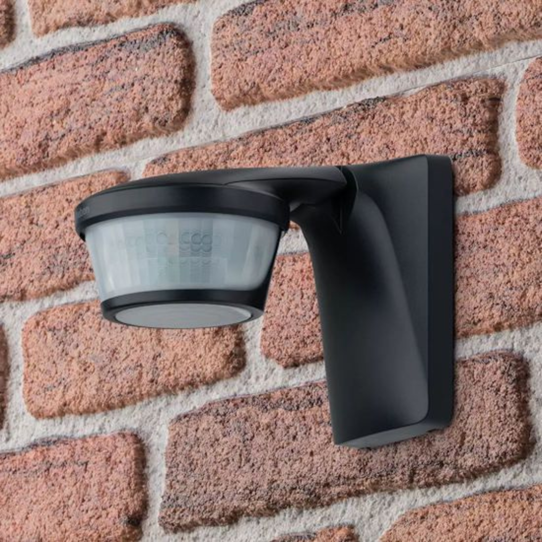 Infrasarkanais kustības sensors, darbības diapazons 220grādi - līdz 16m, IP55, LED 600W, cita slodze 2300W, melns, theLuxa P220 BK, THEBEN