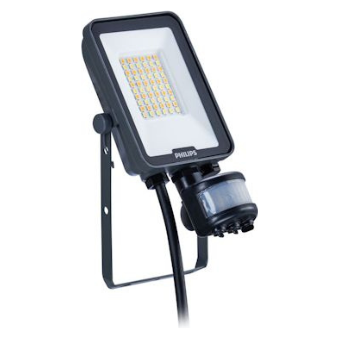 LED Prožektors ar kustības sensoru BVP167, melns, 20W, 2200-2400lm, 3000K/4000K/6500K, Symmetrical Ledinaire, PHILIPS