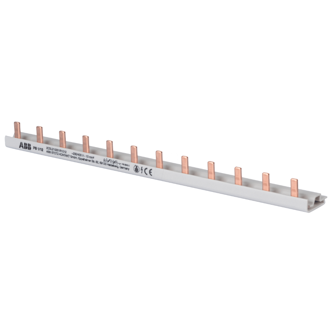 Ķemmes kopne 1P, spraudņa veida, 12 mod., 10mm2, 63A, PS1/12, ABB