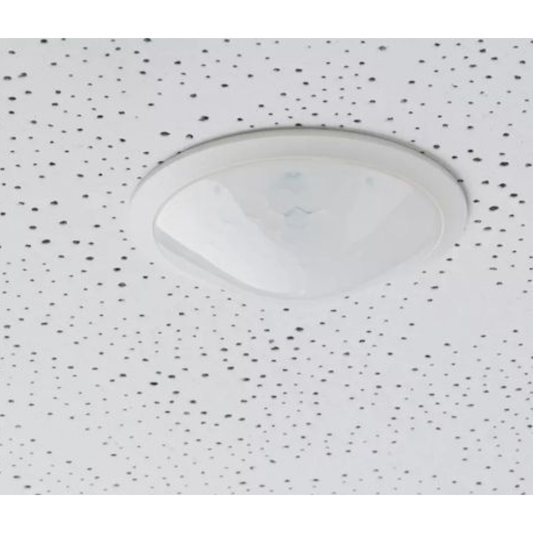 Infrasarkanais kustības sensors, iebūvēšanai griestos, balts, darbības zona līdz Ø8m, IP54, 360°, theRonda S360-100 DE WH, THEBEN