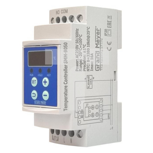 Termoregulators paredzēts uztadīšanai uz DIN-Rail sadales skapī, -20+100°C/230V, SMM-9050, Grand Meyer