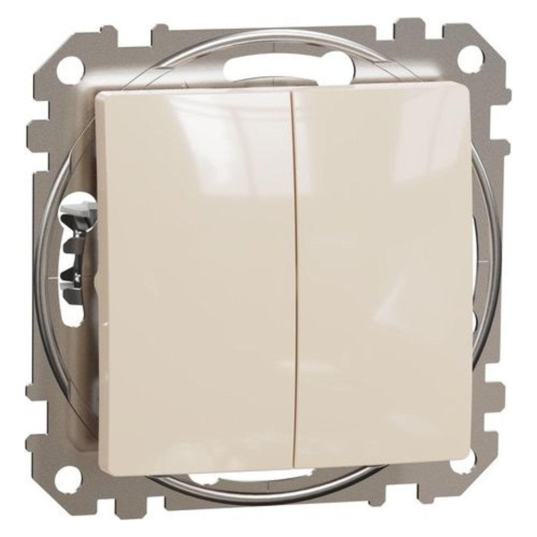 Slēdzis 1+1 10AX, bēšs, Sedna Design