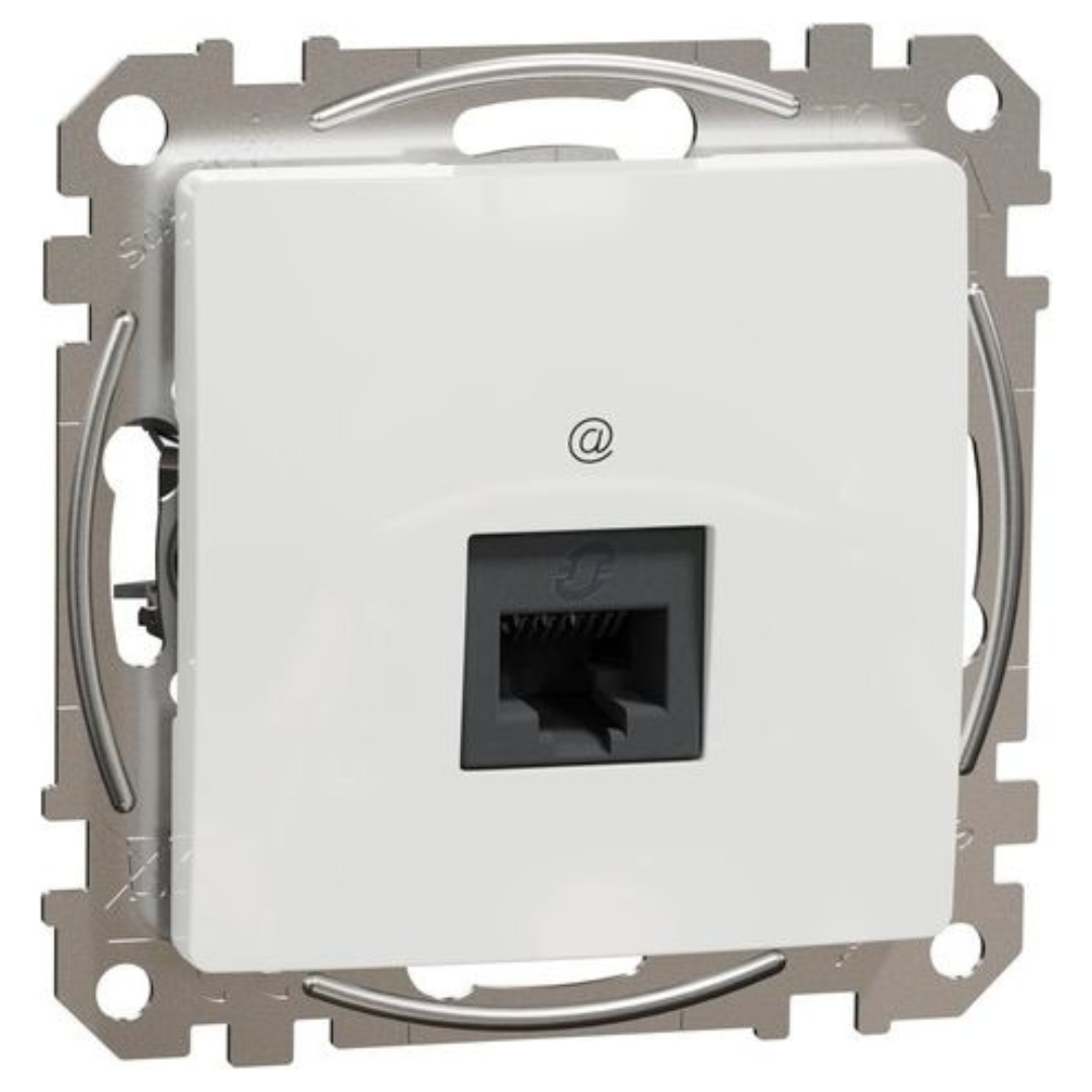 1xRJ45 datu kontaktligzda CAT5E UTP, balts, Sedna Design