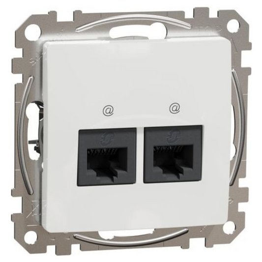 2xRJ45 datu kontaktligzda CAT5E UTP, balts, Sedna Design