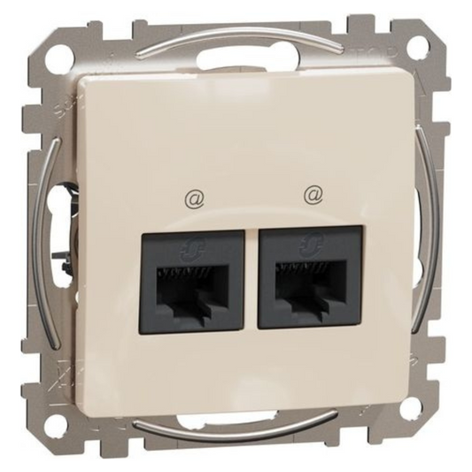 2xRJ45 datu kontaktligzda CAT5E UTP, bēšs, Sedna Design