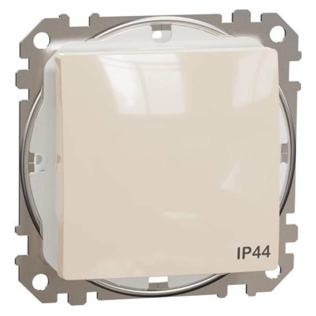 Pārslēdzis IP44 10AX, bēšs, Sedna Design