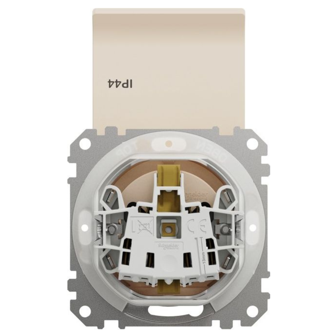 Kontaktligzda IP44 a/z ar vāku ar skrūvēm, bēšs, Sedna Design