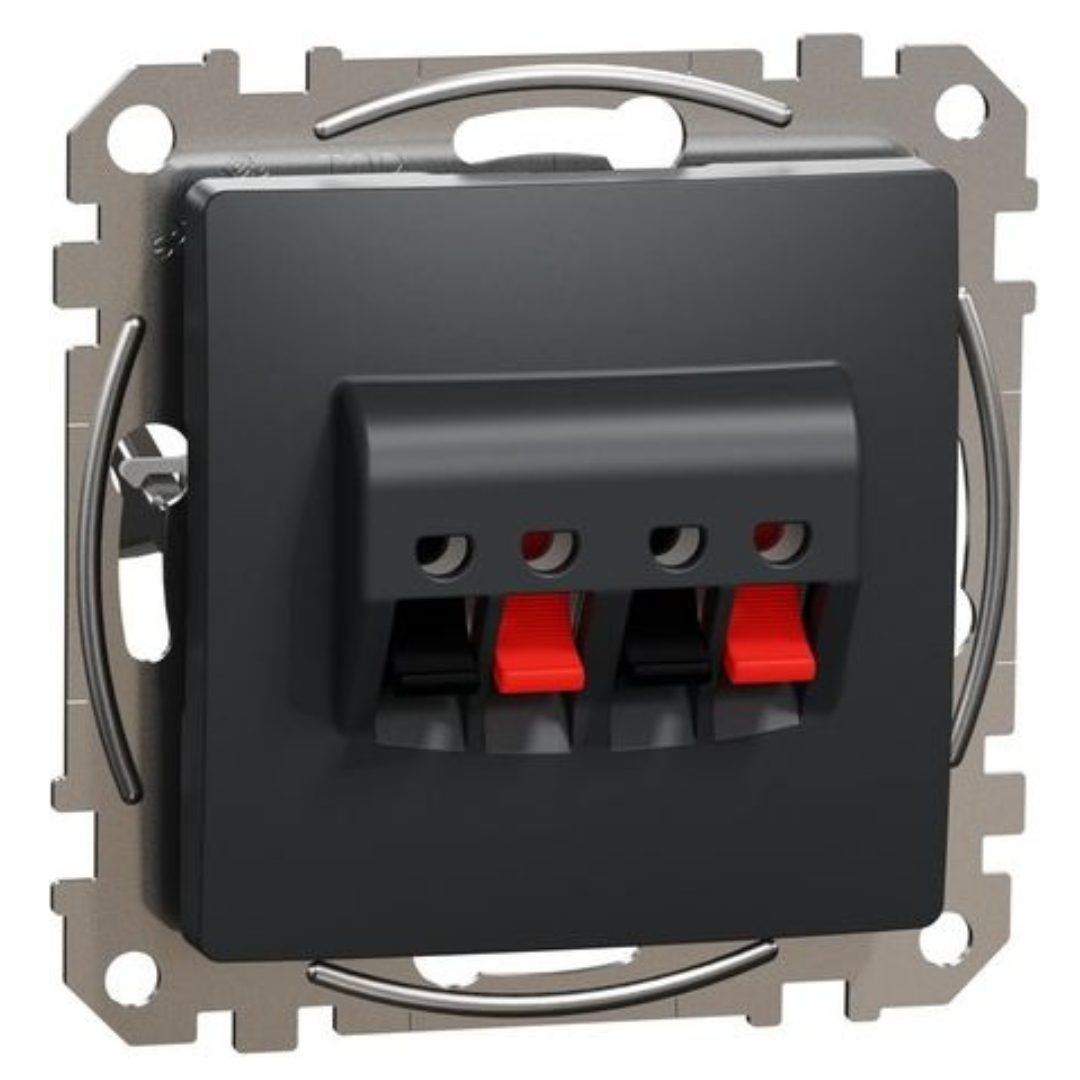 2 vietīga kontaktligzda skaļruņiem (Audio ligzda), antracīts, Sedna Design
