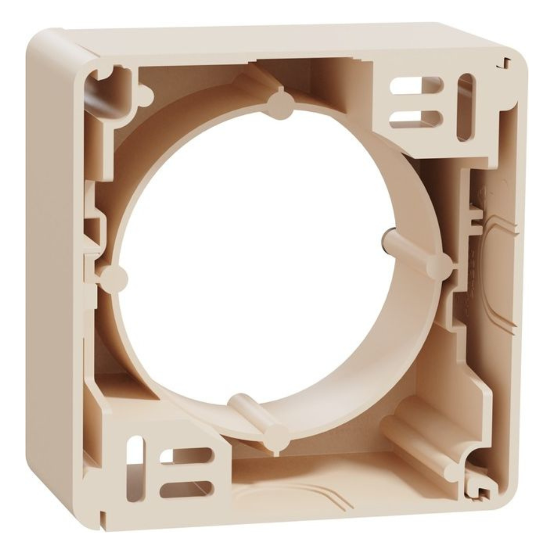 1-vietīga virsapmetuma montāžas kārba, bēšs, Sedna Design