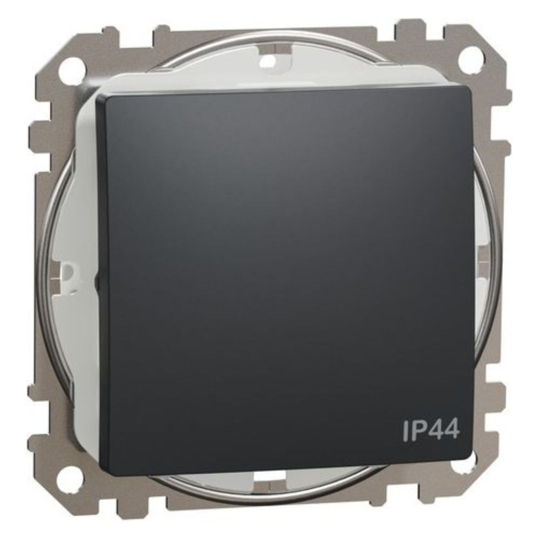 Pārslēdzis IP44 10AX, antracīts, Sedna Design