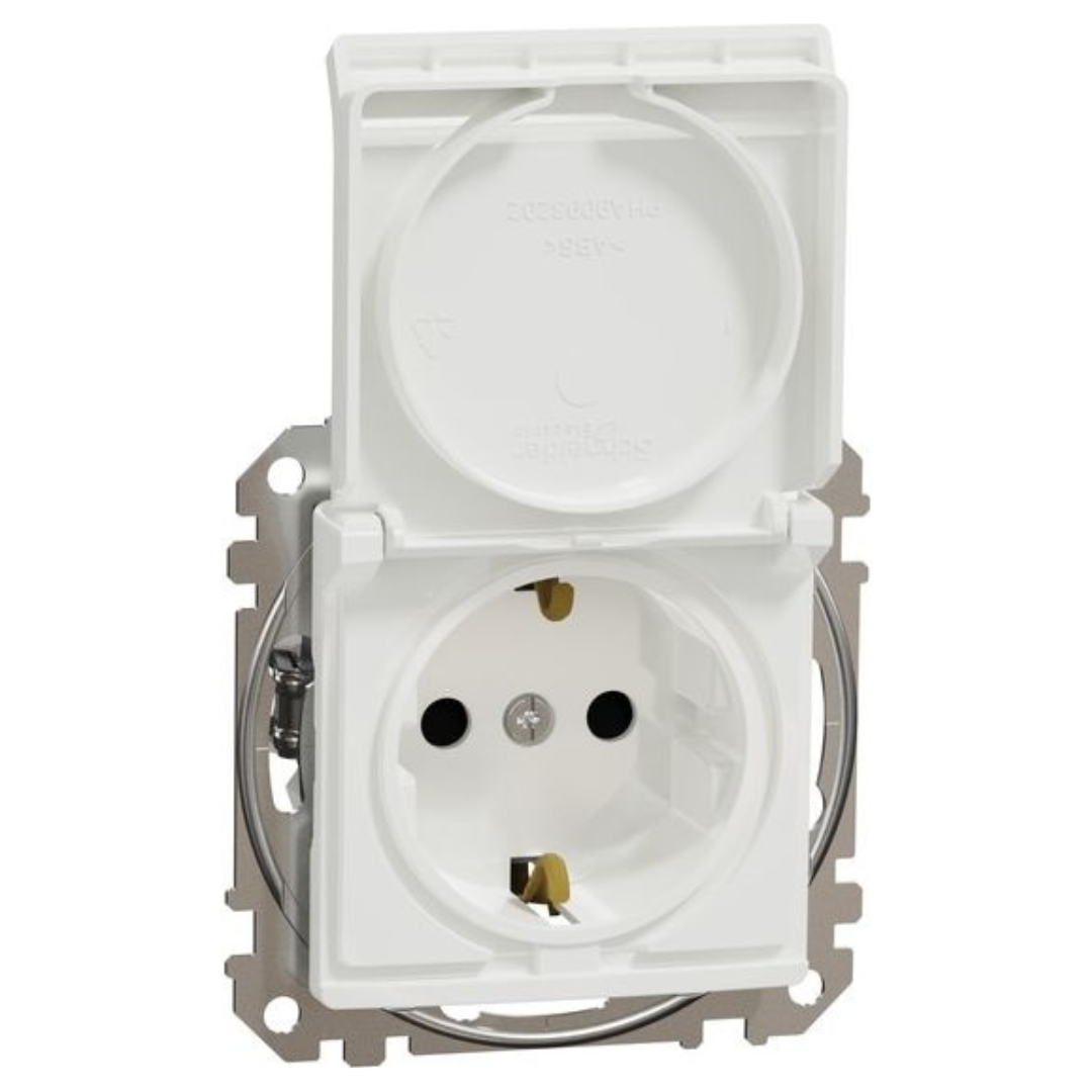 Kontaktligzda a/z ar vāku ar skrūvēm, balts, Sedna Design