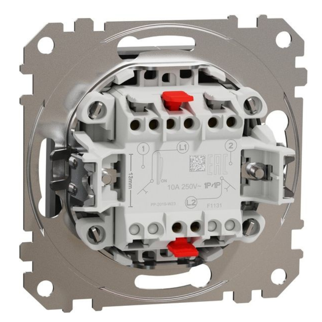 Zvanu poga 1+1 10A, antracīts, Sedna Design