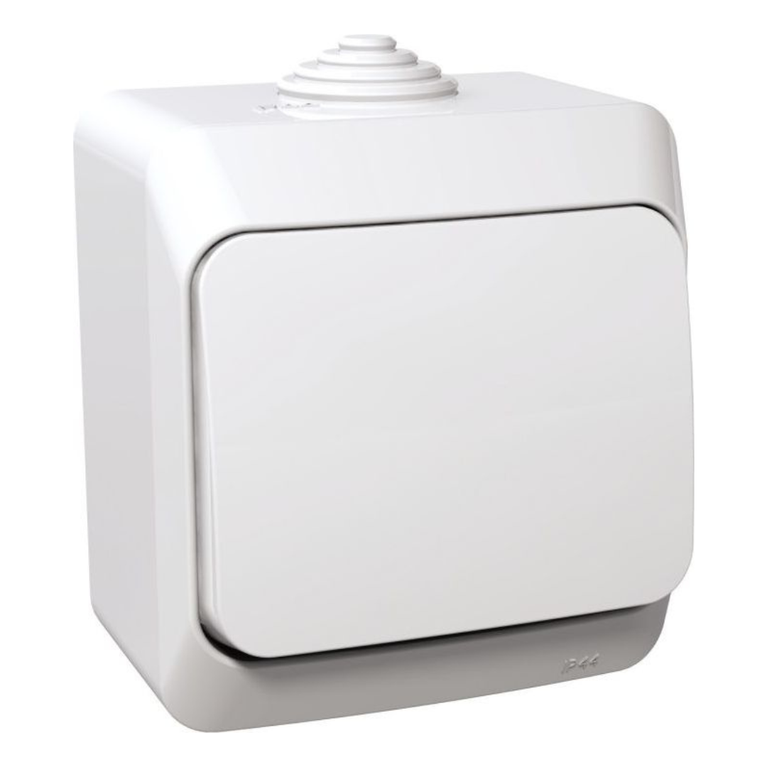 Krustslēdzis IP44, balts, virsapmetuma, Cedar Plus, Schneider Electric
