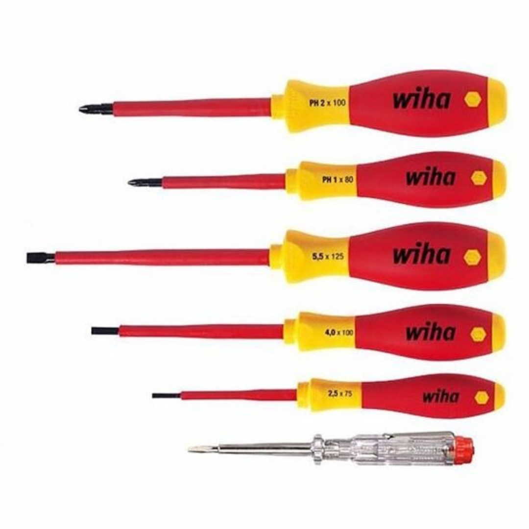 Skrūvgriežu komplekts elektriķiem, 6 gab., SoftFinish, Wiha