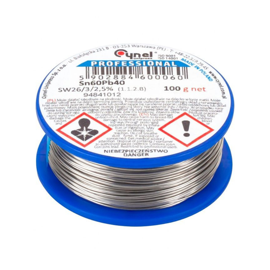 Lodalva Sn60Pb40, 2mm, 100g, ar kanifoliju