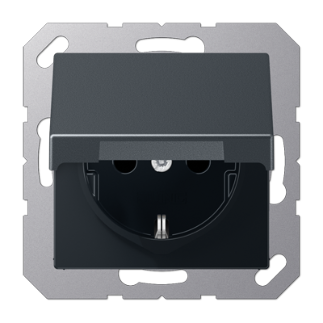 Rozete ar vāciņu IP44, antracīts, A500