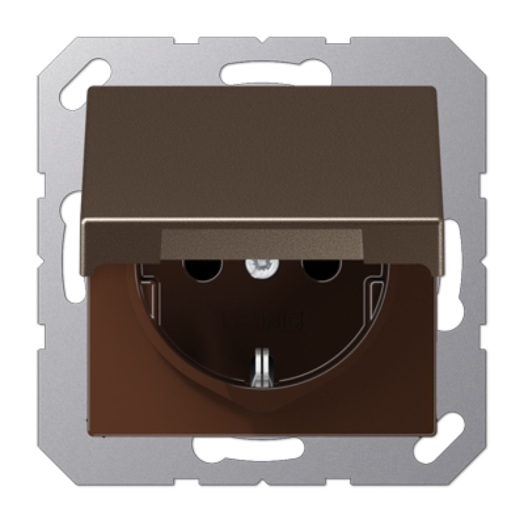 Rozete ar vāciņu IP44, mokas krāsa, A500