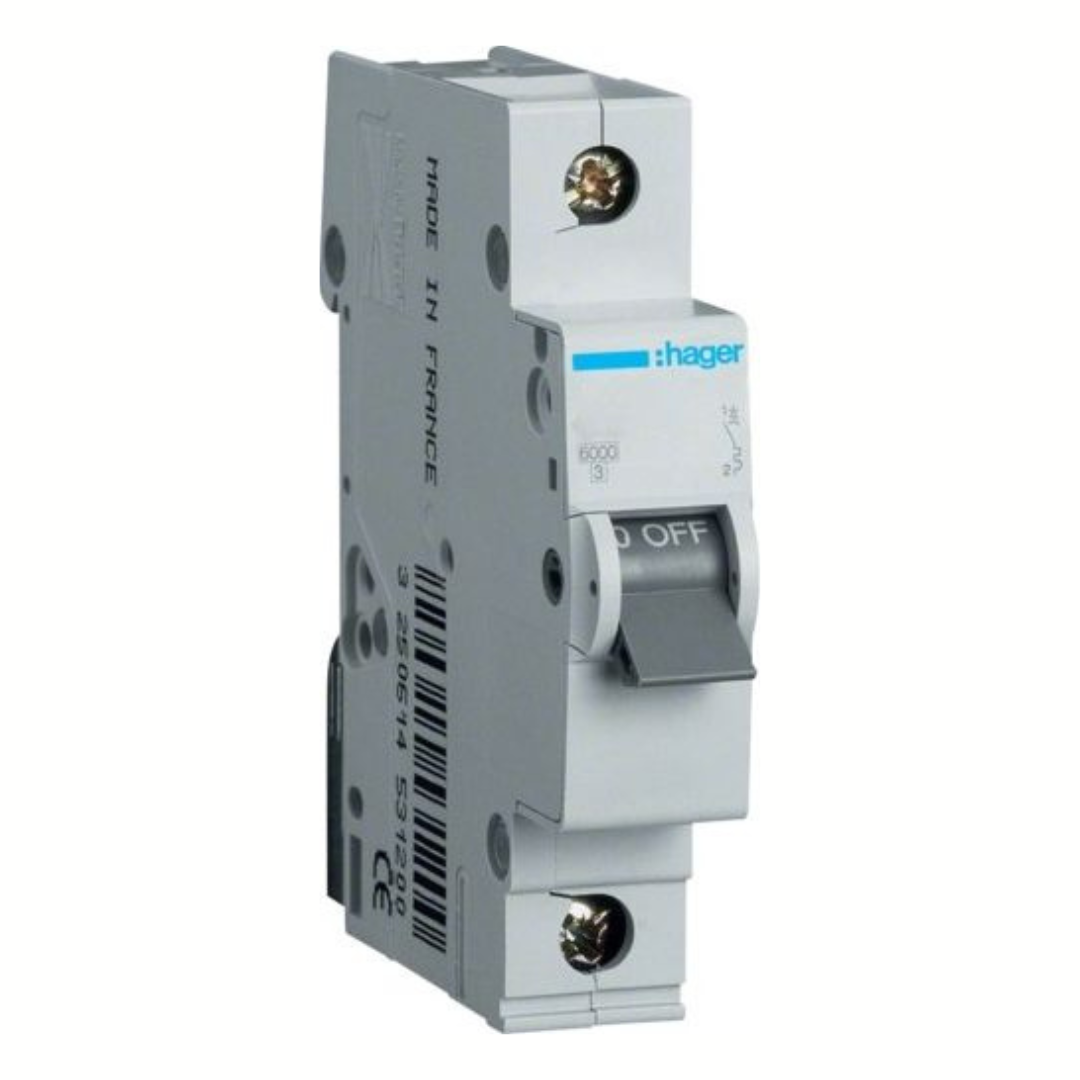 Automātslēdzis MC 1P 25A C, 6kA, HAGER