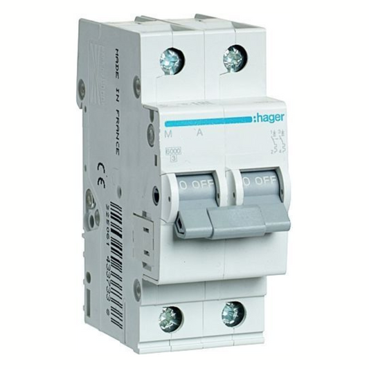 Automātslēdzis MC 2P 25A C, 6kA, HAGER