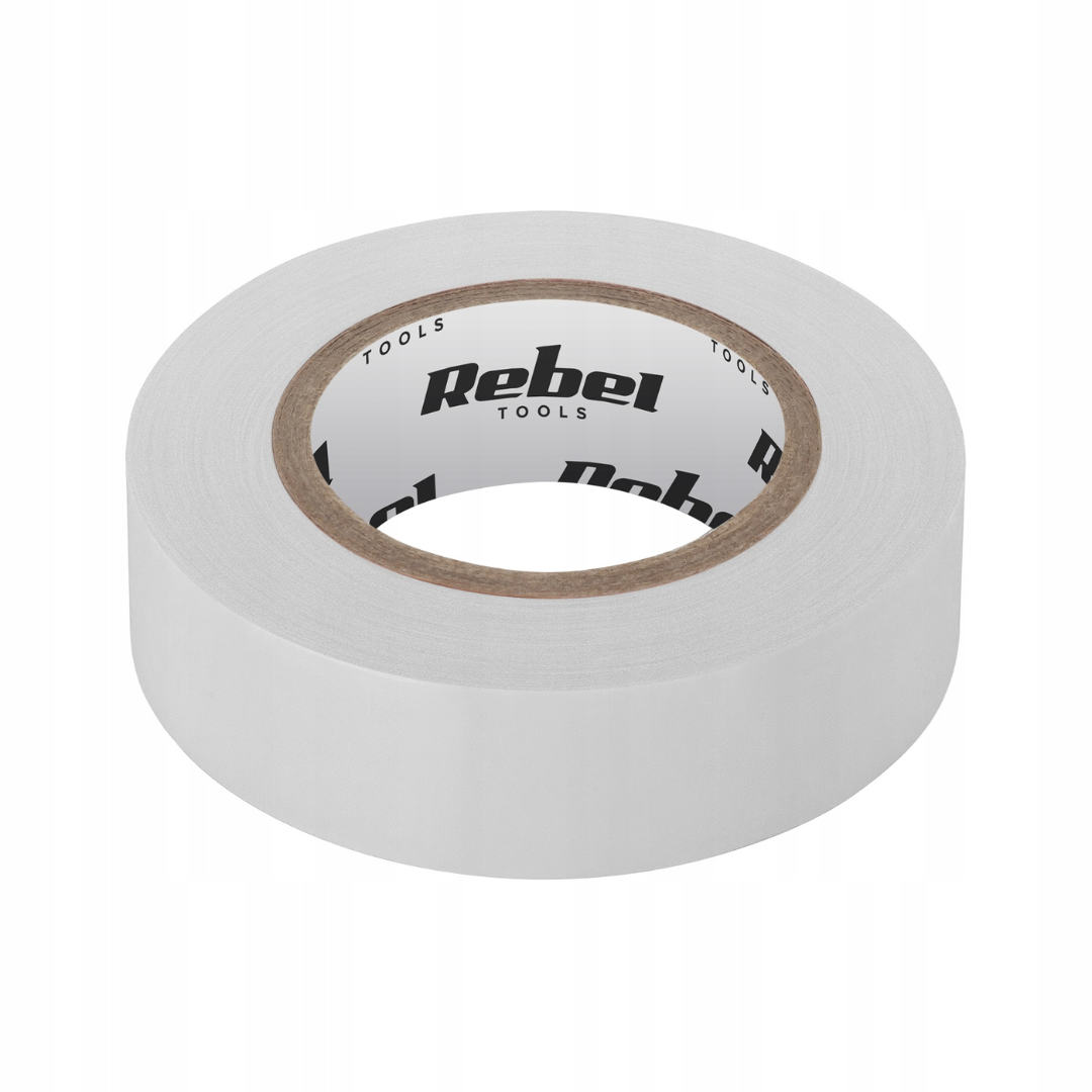 Izolācijas lente, balta, 19mm x 18m, Rebel