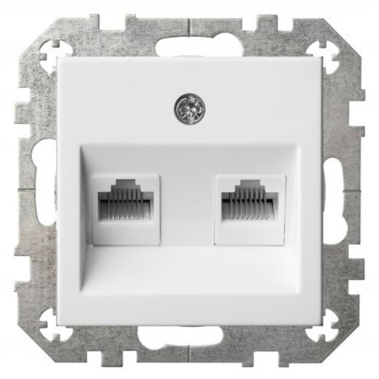 2xRJ45 datu kontaktligzda CAT6E UTP, balta, Liregus EPSILON