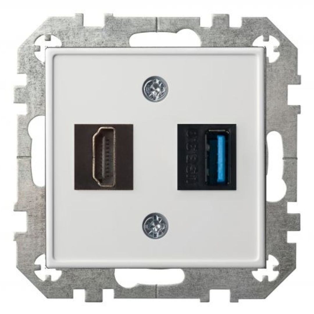 HDMI + USB (A) ligzda, balta, Liregus EPSILON
