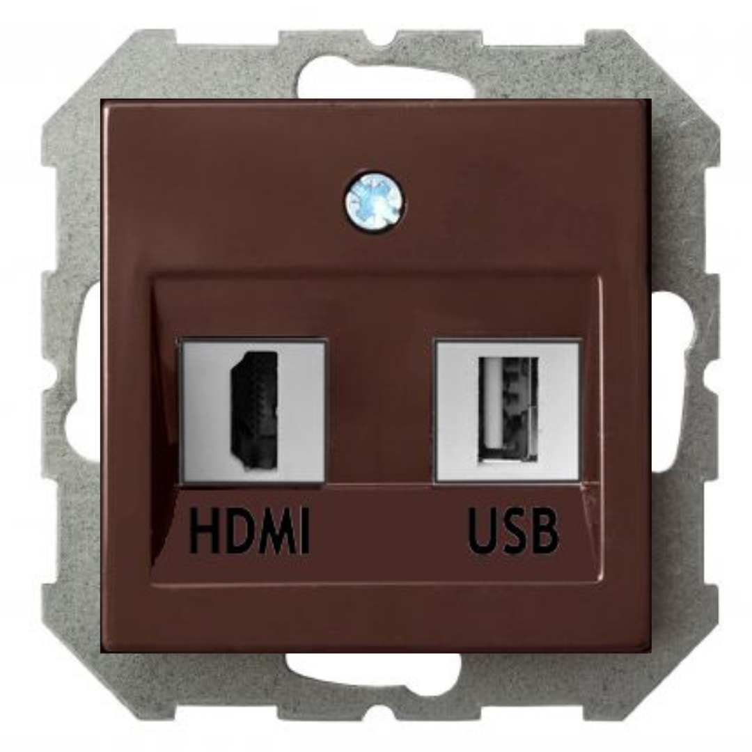 HDMI + USB (A) ligzda, brūns, Liregus EPSILON