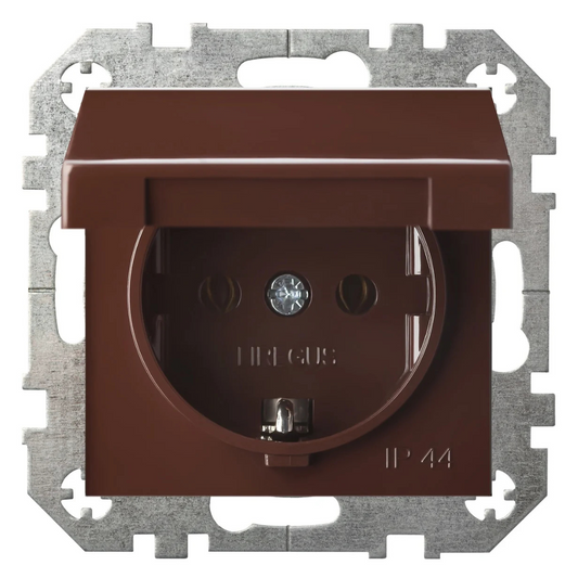 Kontaktligzda a/z ar vāku IP44, brūns, Liregus EPSILON