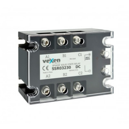 Cietvielu 3-fāžu relejs 3NO, 50A, 3-32VDC, Vexen