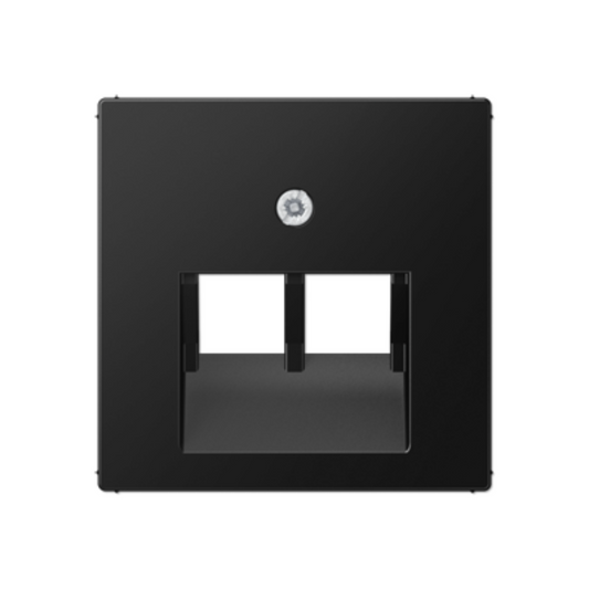 Nosegplāksne IAE/UAE datu ligzdai, 2xRJ45, matēta grafīta melna, A500