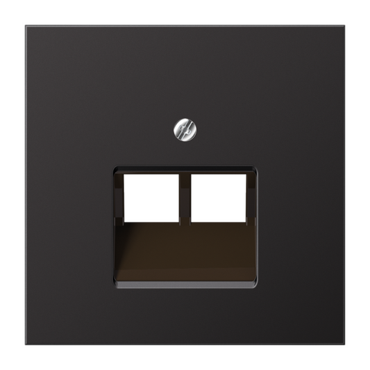 Metāliskā nosegplāksne IAE/UAE datu ligzdai, 2xRJ45, tumša (alumīnija lakota), LS990