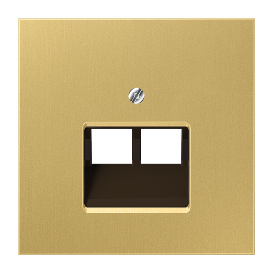 Metāliskā nosegplāksne IAE/UAE datu ligzdai, 2xRJ45, klasiskais misiņš, LS990