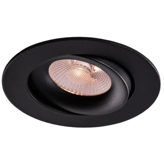 Gaismeklis LED, iebūvējams, Downlight, melns, 10W, 3000K/4000K/5700K, 800Lm, 220V, IP44, dimmējama, 83mm cauruma diametrs, THORGEON