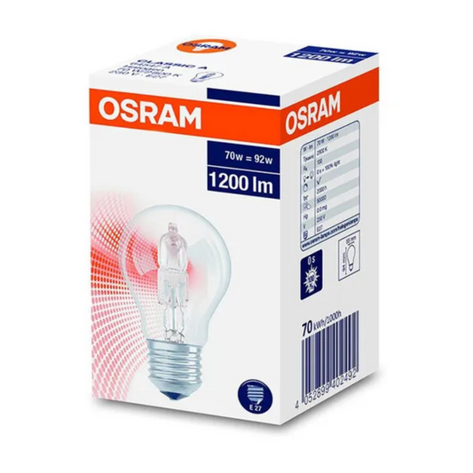 Halogēna spuldze E27, 70W, 230V, 1200lm, 64547 A CLA, OSRAM