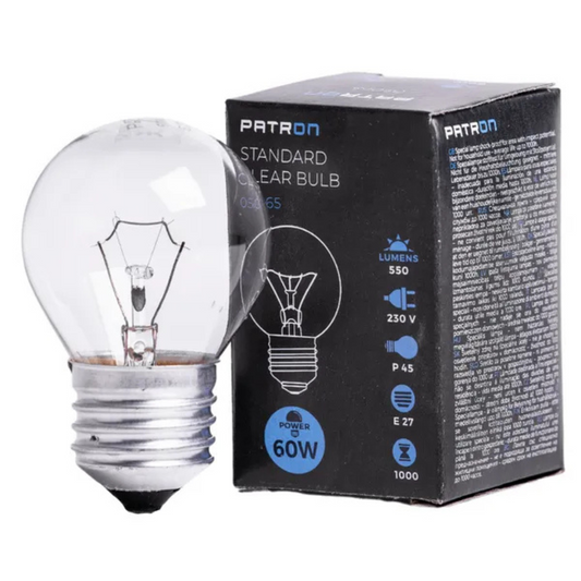 Kvēlspuldze G45, E27, 60W, 230V, Patron