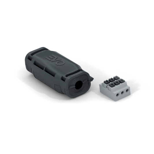 Taisna savienojuma uzmava ar gēlu IP68, ar trīs polu spaiļu bloku 1.5-2.5mm2, 0.6/1kV kabeļiem ar diametru 10-13mm, EVO, Etelec