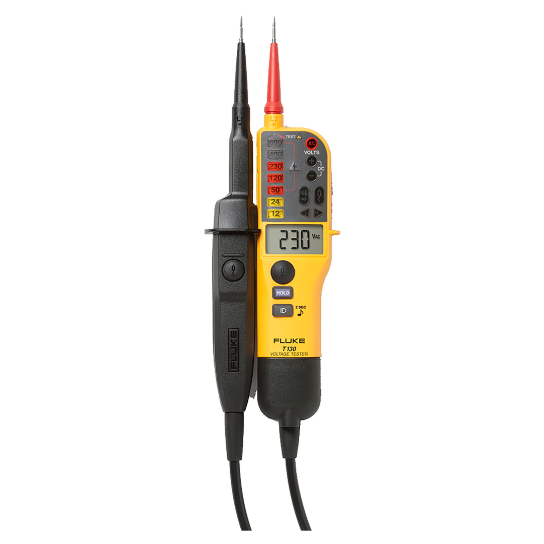 Sprieguma un tīkla testeris T130, izgaismots LCD displejs, 6-690V, IP64, CAT III 690 V, CAT IV 600V, FLUKE