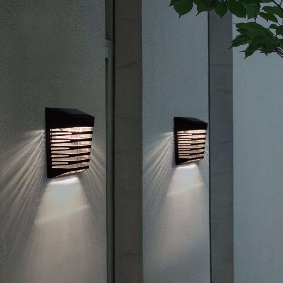 Fasādes gaismeklis ar saules bateriju Solar LED, ar krēslas sensoru, 4V, 0.25W, 4000K, IP64, EC20116, ECOLIGHT