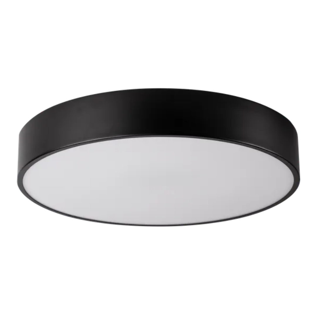 LED griestu lampa, melna, 24W, 3200Lm, 2700-6500K + RGB, IP20, RA80, ar vadības iespēju no telefona - Tuya, THORGEON