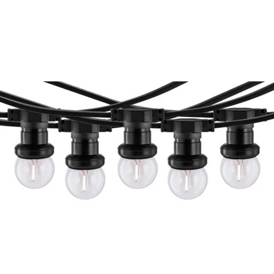 Spuldžu virtene ar 60 patronam uz E27 (bez spuldzēm), āra teritorijām un iekštelpām, garums 31.5m (var savienot savā starpā vairākas), IP44, THORGEON