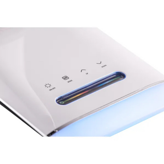 Galda lampa LED, 12W, 2800K-6000K, var regulēt spožumu (Dimmable), ar pulksteni un telpas termometru, THORGEON