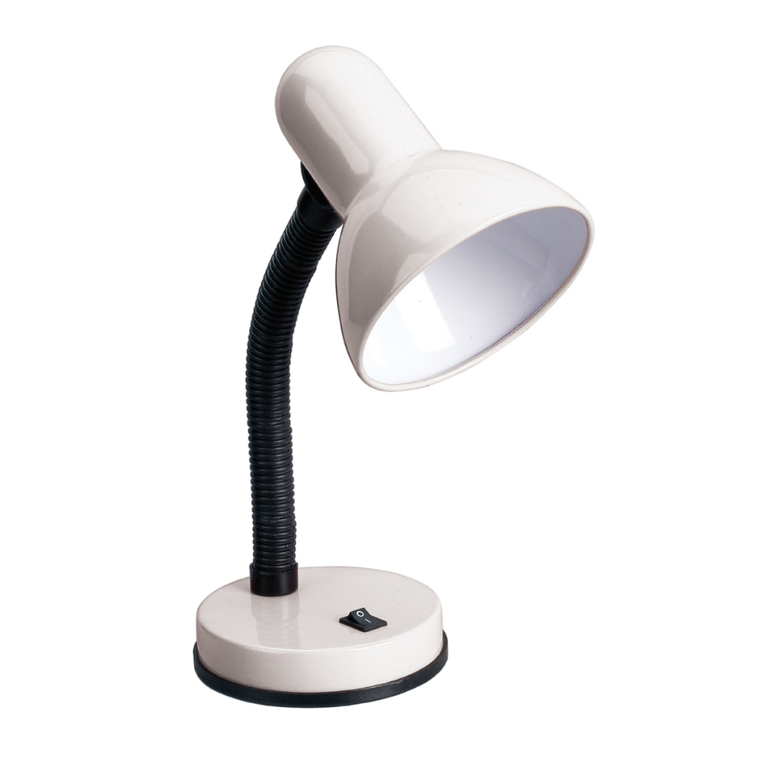 Galda lampa, E27, līdz 40W, kabelis 1.2m, balta/melna, Spector Light