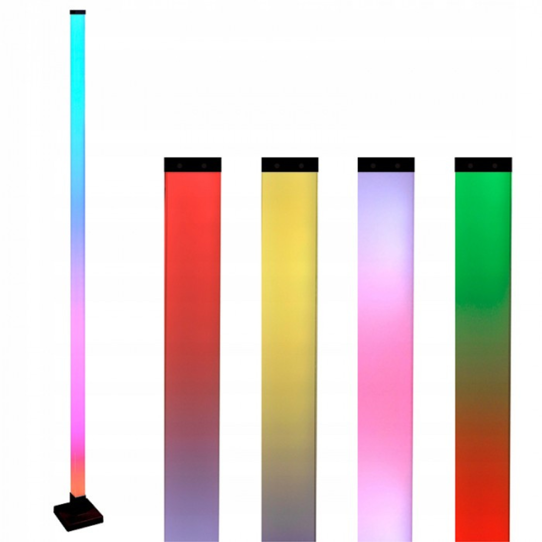Grīdas lampa RGB, 10W, reaģē uz mūzikas ritmu, melna, WiFi, ar vadības iespēju no telefona - Tuya, ECOLIGHT
